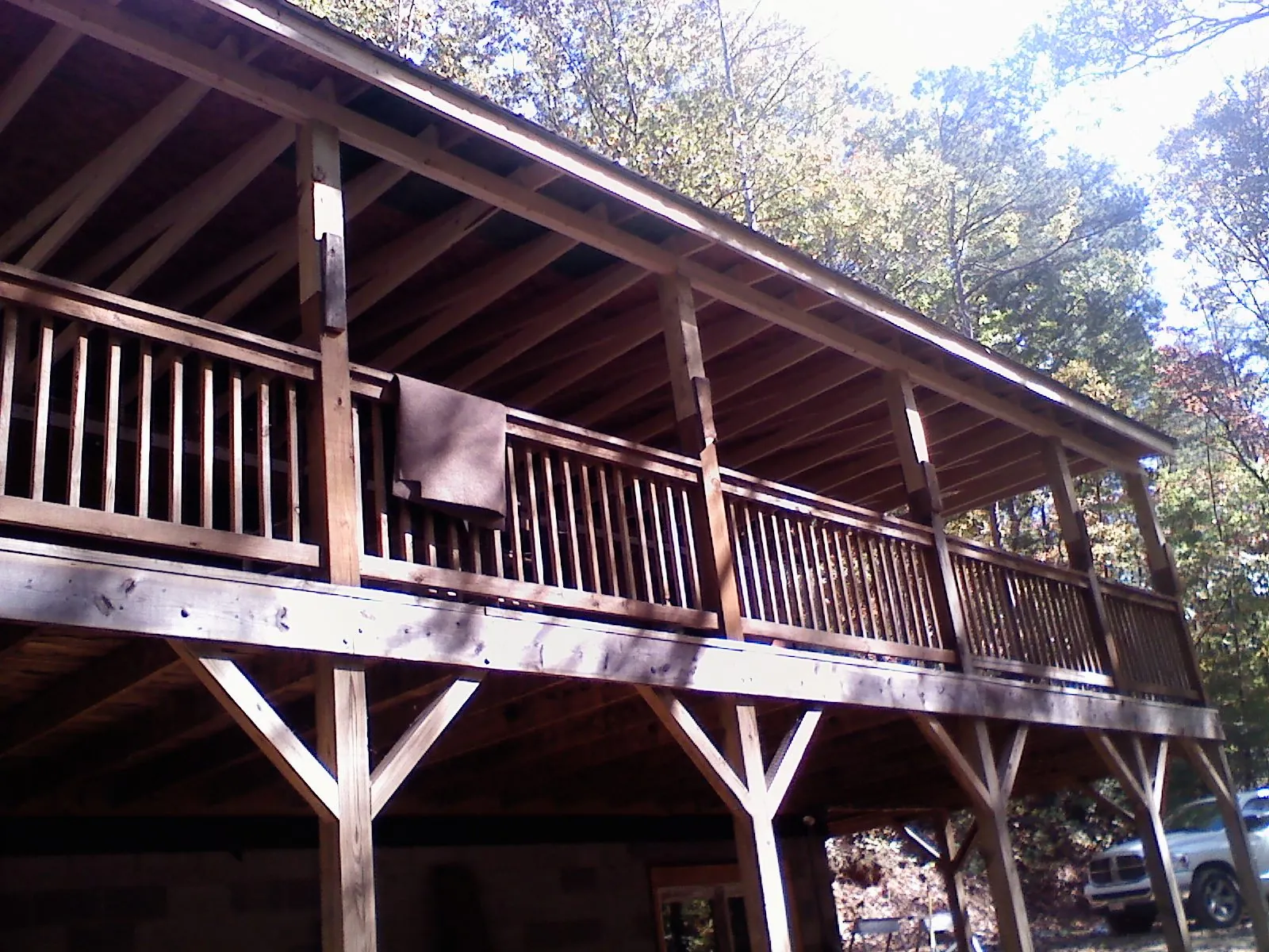 Timber framing under a new elevated porch and deck — Roof Leak Repair in Disputanta by Roofing Brothers